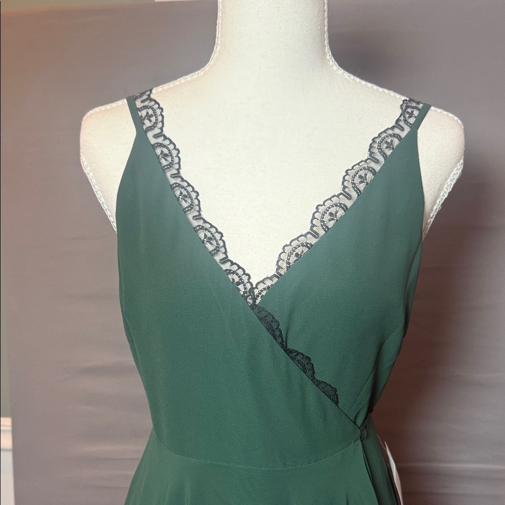 Jenny Yoo James Forest Green Chiffon Bridesmaid Gown‎ Size 2 NWT - Picture 4 of 14